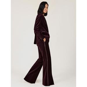 REISS Elia Velvet Tuxedo-Stripe Flared Trousers